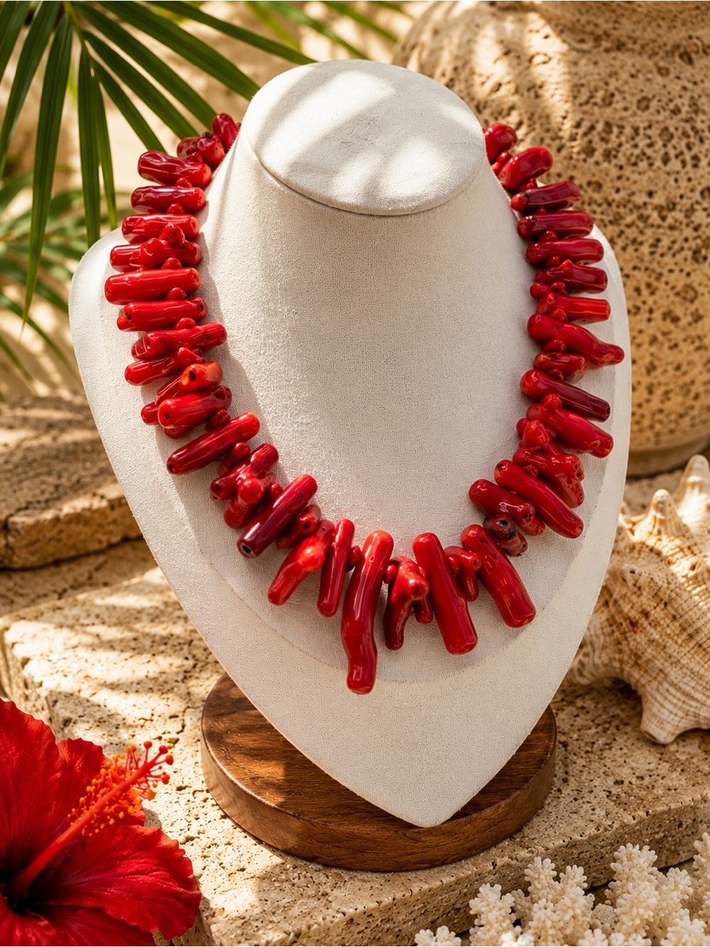 Huge NWT Sterling Silver Genuine Branch Coral Statement Necklace 175g Boho 16”